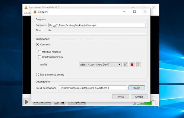 Come ruotare video con VLC