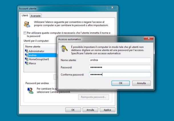 Come loggarsi amministratore Windows 7