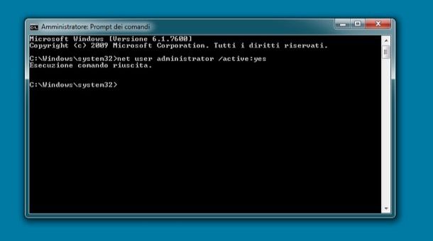 Come loggarsi amministratore Windows 7