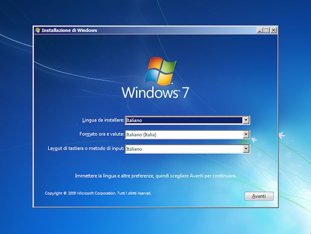 Come formattare Windows 7