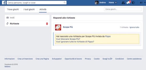 Come bloccare gli inviti ai giochi di Facebook