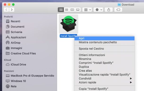 Download Spotify su computer