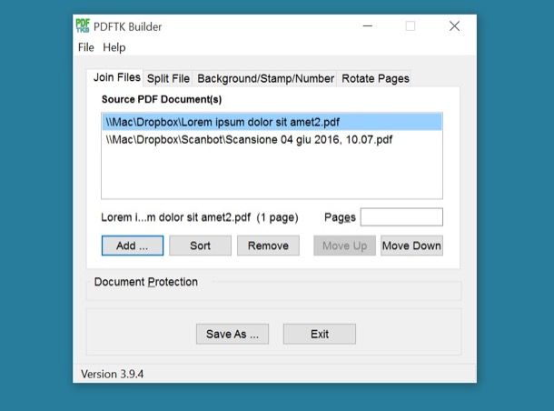 Come unire file PDF