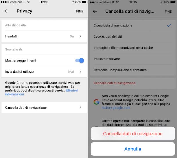 Come cancellare la cronologia su iPhone