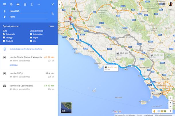 Come creare itinerari Google Maps