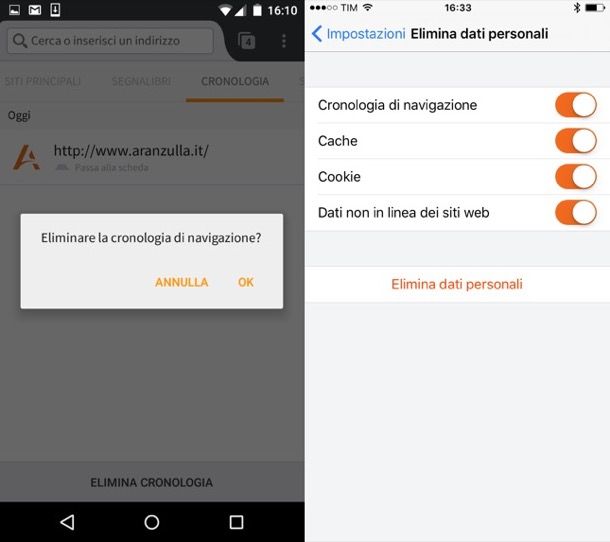 Come cancellare la cronologia sul cellulare