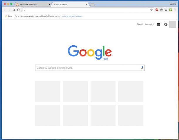 Come impostare Google come pagina iniziale di una nuova scheda