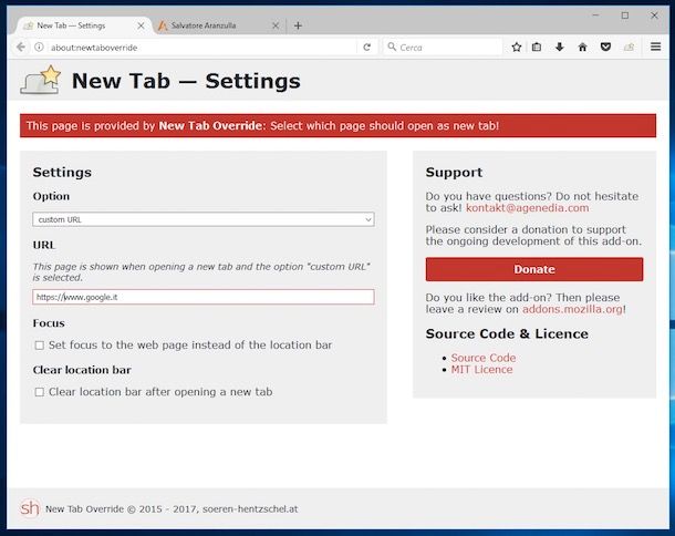 Come impostare Google come pagina iniziale di una nuova scheda