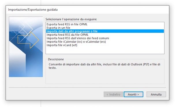 Come esportare mail da Outlook