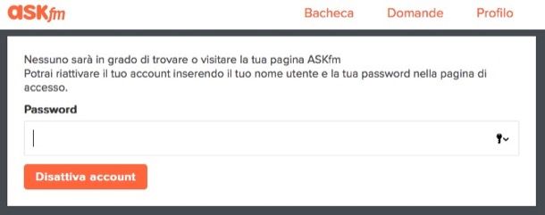 Come eliminarsi da Ask fm