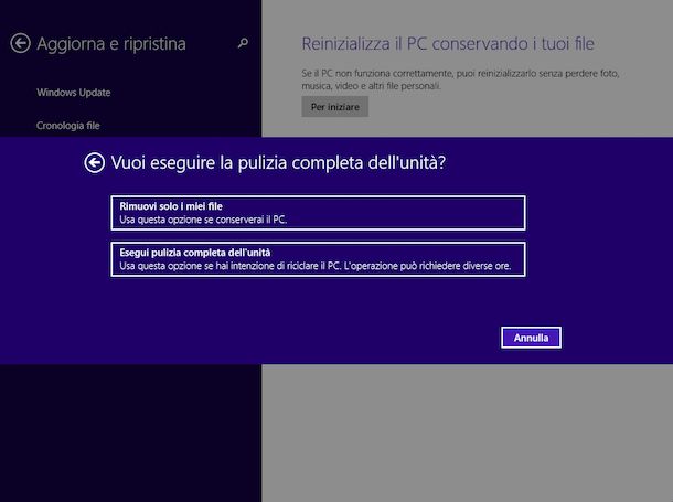 Come ripristinare Windows 8