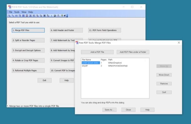 Come unire file PDF