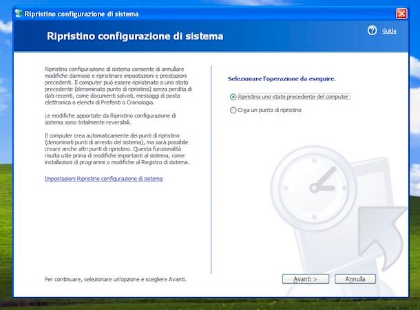 Create Disco di ripristino over windows xp