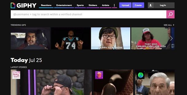 Scaricare immagini gratis da GIPHY