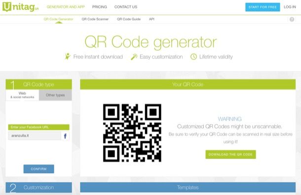 Unitag QR code Generator