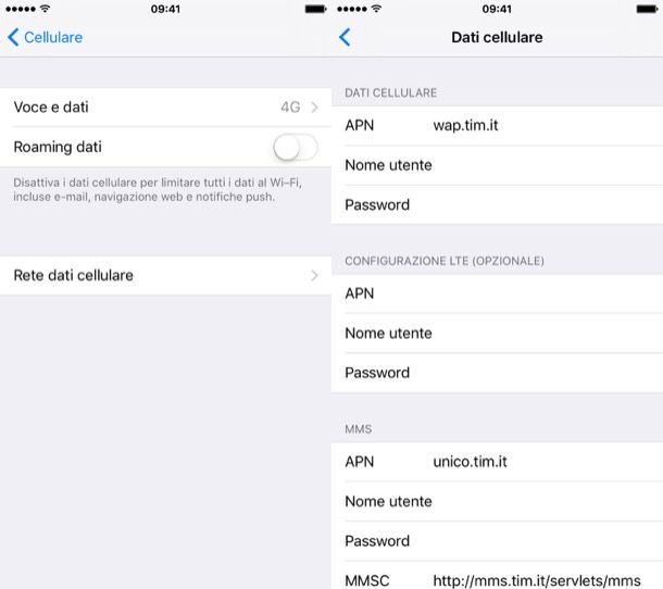 Come configurare internet TIM su iPhone