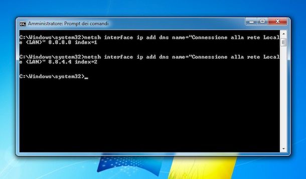 Come cambiare DNS Windows 7