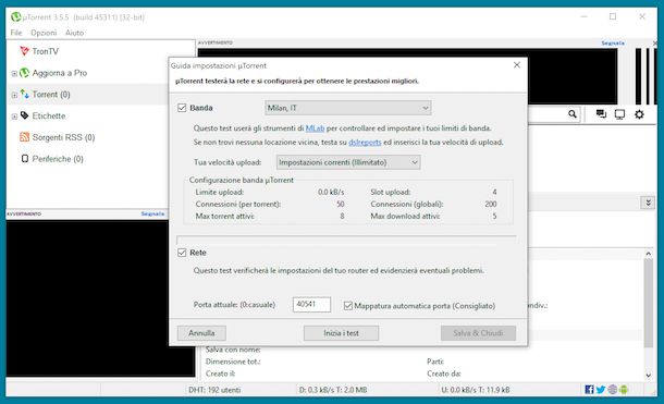 Configurazione automatica uTorrent Windows