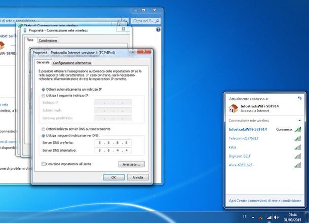 Come cambiare DNS Windows 7