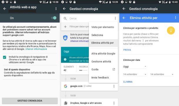 Come cancellare cronologia Android