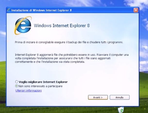 Come reinstallare Internet Explorer