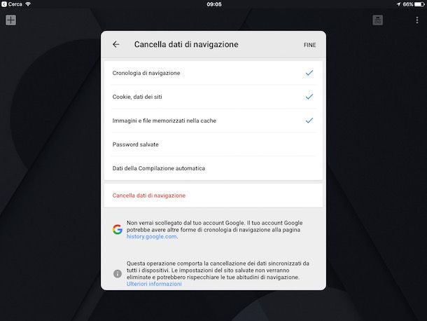 Come cancellare cronologia iPad