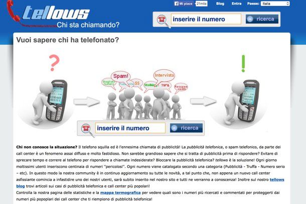 Trovare il numero di cellulare di privati cittadini