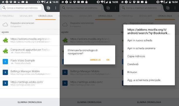 Come cancellare cronologia Android