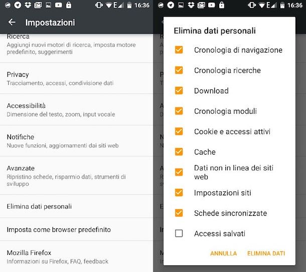Come cancellare cronologia Android