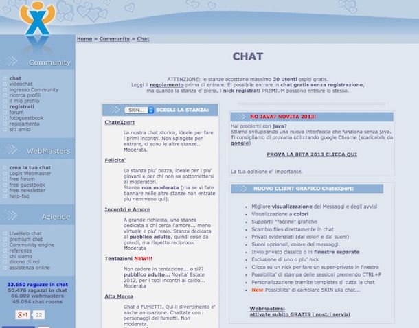 Screenshot della chat Chat Expert