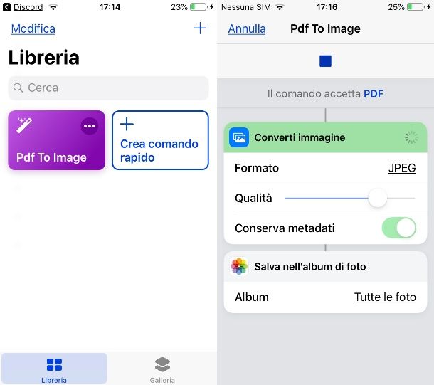 Comandi iOS per convertire PDF a immagine