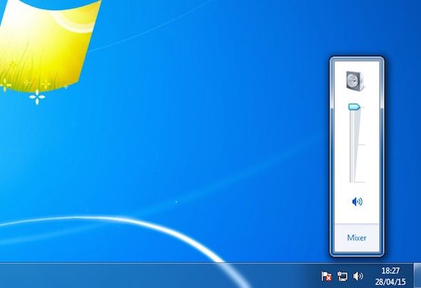 Screenshot che mostra come aumentare volume Pc su Windows 7