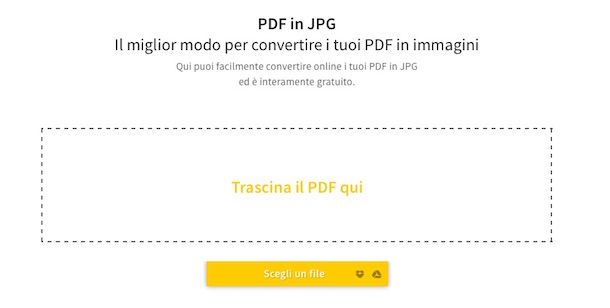 Screenshot del servizio web SmallPDF 