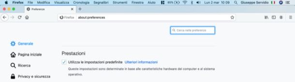 Velocizzare apertura pagine Firefox