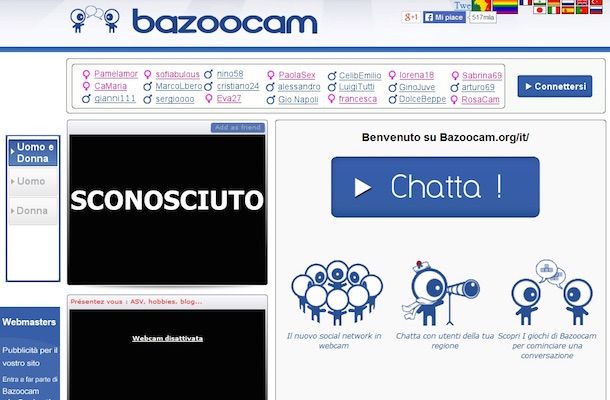 Screenshot chat Bazoocam