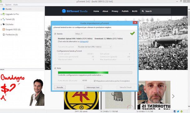 Come testare porte uTorrent