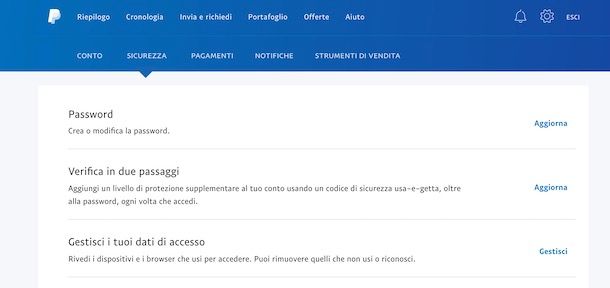 Come cambiare password PayPal da computer