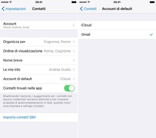 contatti icloud su android