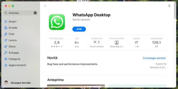 Come installare WhatsApp su macOS