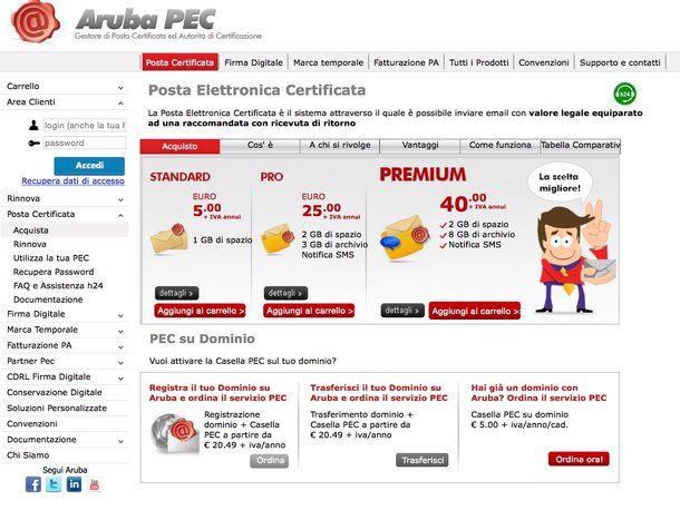 Come creare una casella di posta certificata