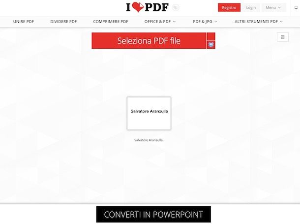 Come convertire PDF in PPT