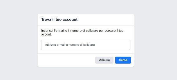 Come chiudere account Facebook senza password