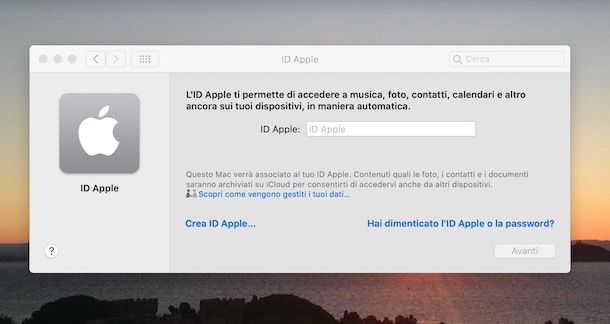 Creare account Apple da Mac