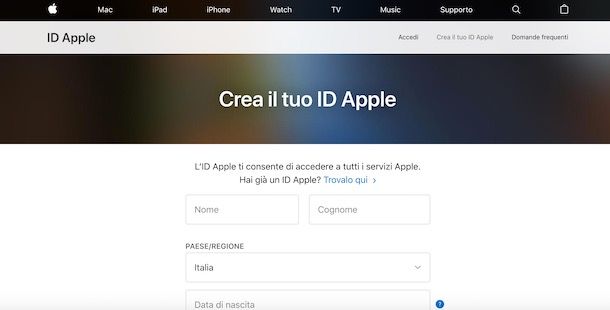 Come creare un account Apple da PC