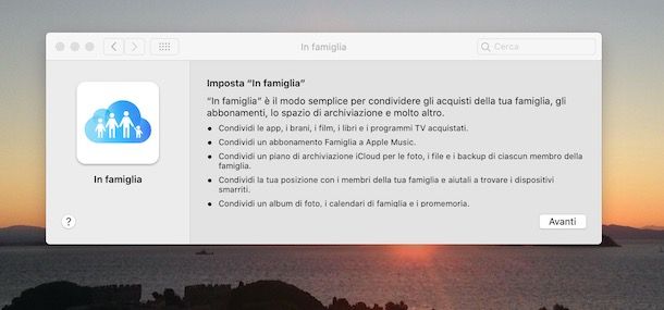 Configurare In Famiglia di Apple