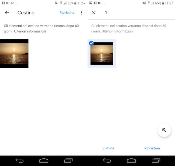 Recuperare foto da Google Foto su Android