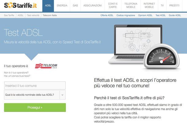 Come controllare velocità ADSL