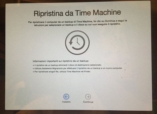 Ripristino Time Machine