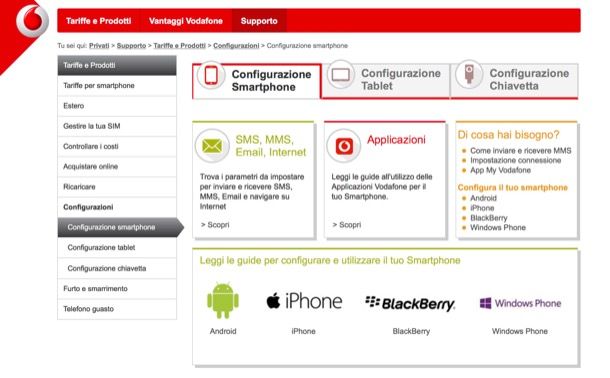Come configurare Internet Vodafone