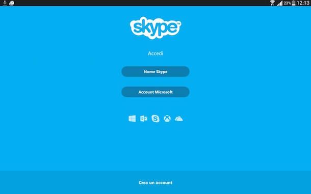 Screenshot che mostra come scaricare Skype per Android